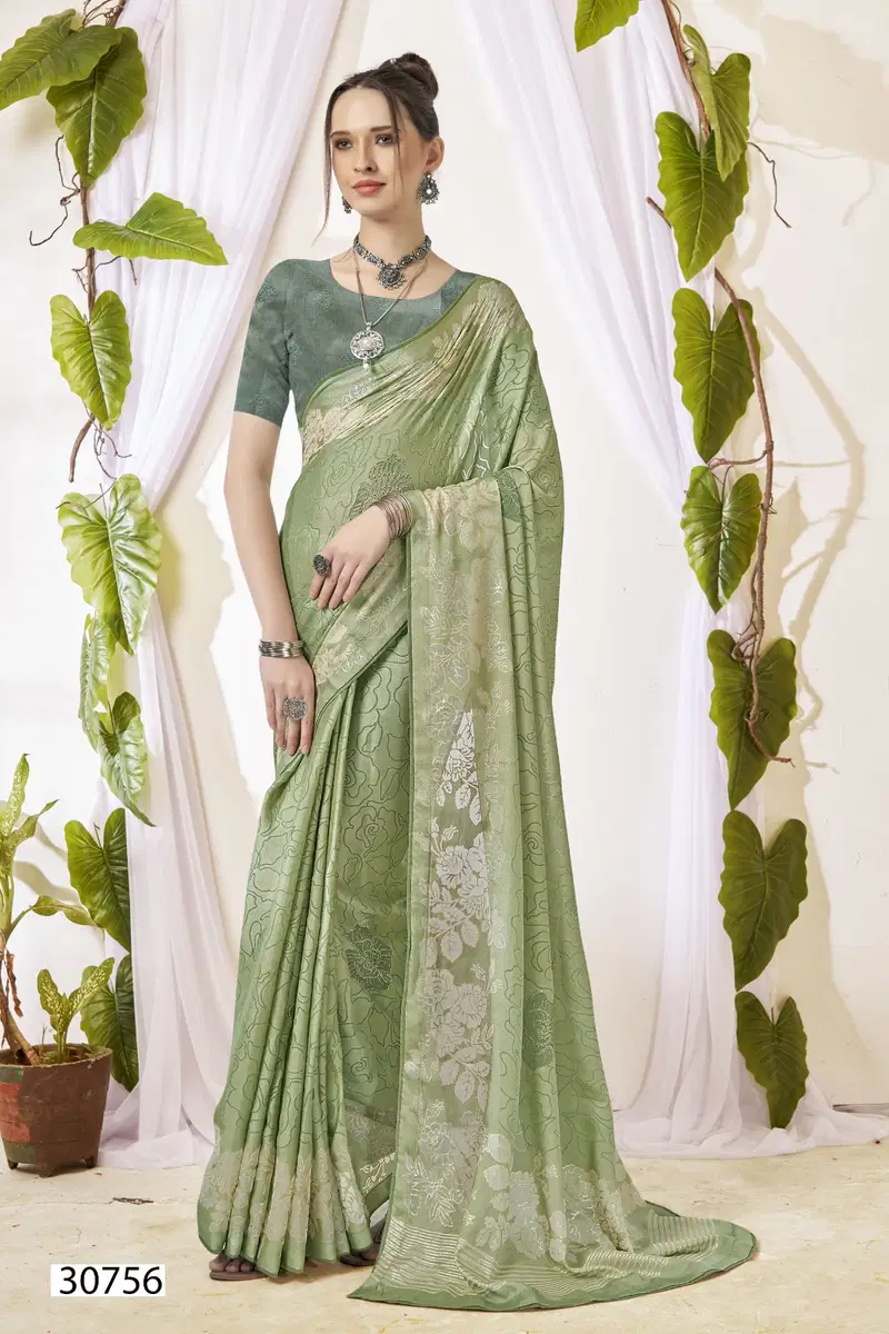Nargis By Vallabhi Brasso Floral Printed Saree Wholesale Price In Surat